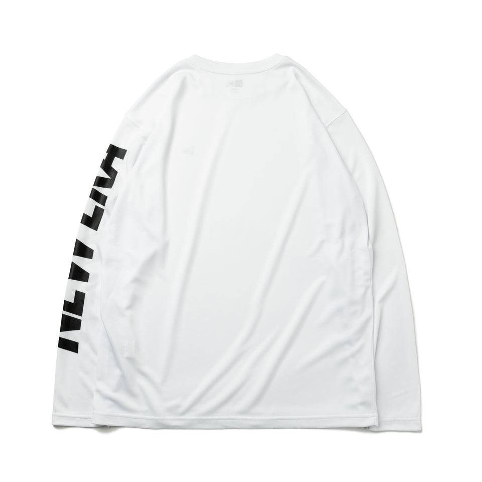 長袖 テック Tシャツ スリーブロゴ ホワイト 【Performance Apparel】