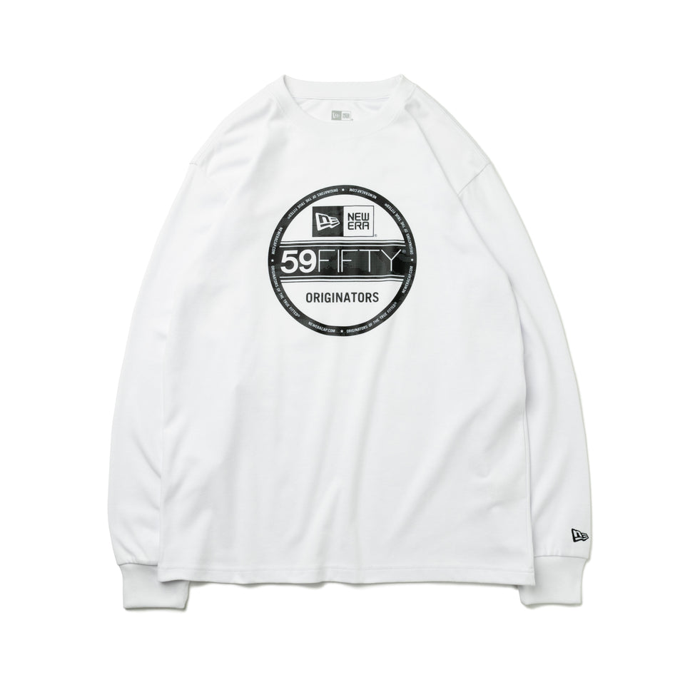 長袖 パフォーマンス Tシャツ ドット タイガーストライプカモ バイザーステッカーロゴ ホワイト  レギュラーフィット