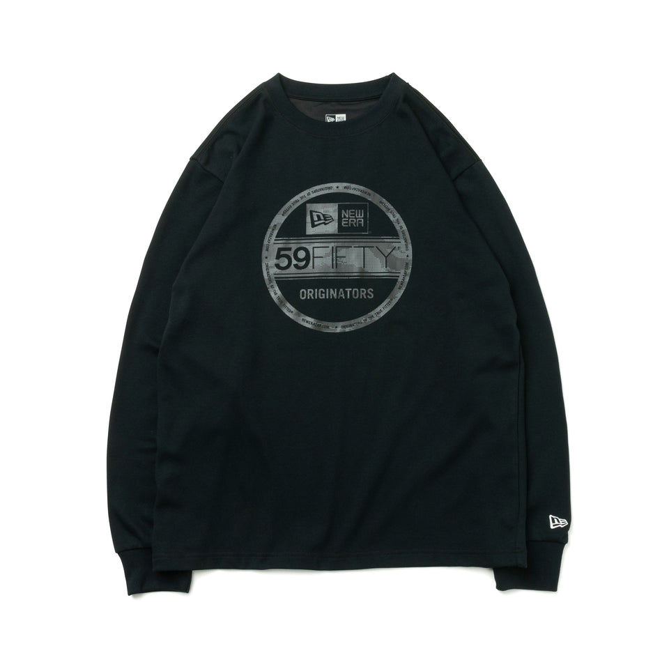 長袖 パフォーマンス Tシャツ ドット タイガーストライプカモ バイザーステッカーロゴ ブラック  レギュラーフィット