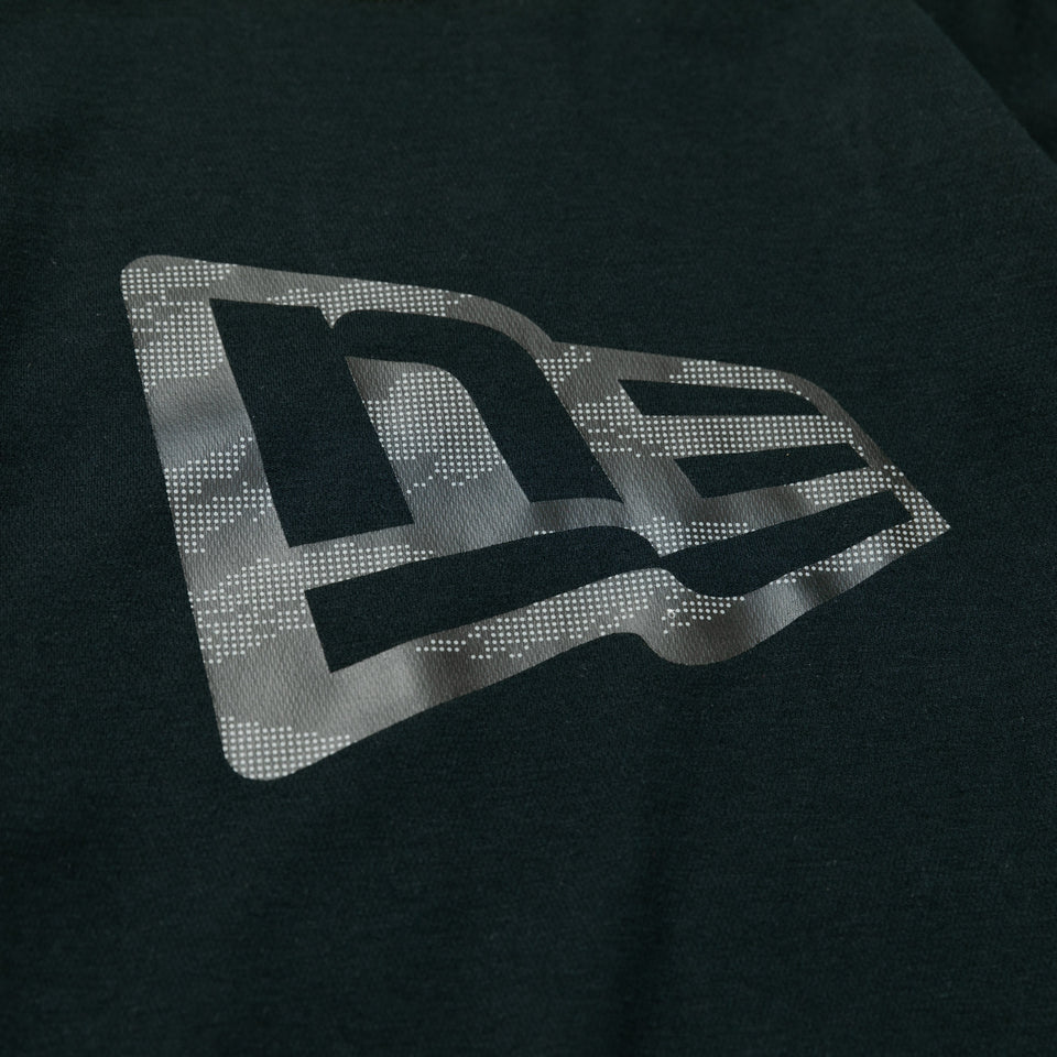 長袖 パフォーマンス Tシャツ ドット タイガーストライプカモ フラッグロゴ ブラック  レギュラーフィット