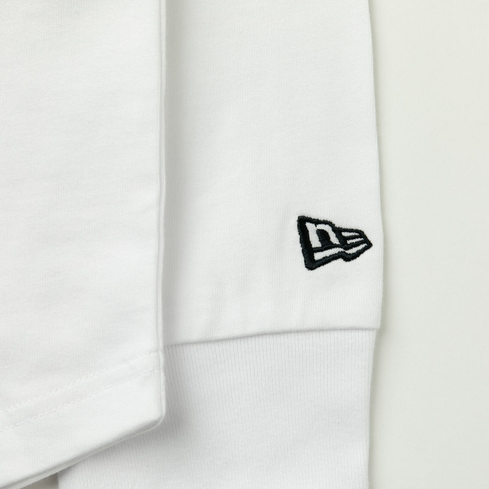 長袖 コットン オーバーサイズド Tシャツ タイポグラフィー ホワイト