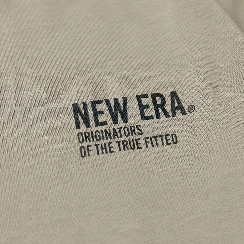 長袖 コットン オーバーサイズド Tシャツ タイポグラフィー ペブル