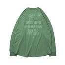 長袖 コットン オーバーサイズド Tシャツ タイポグラフィー モス