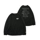 長袖 コットン オーバーサイズド Tシャツ タイポグラフィー ブラック