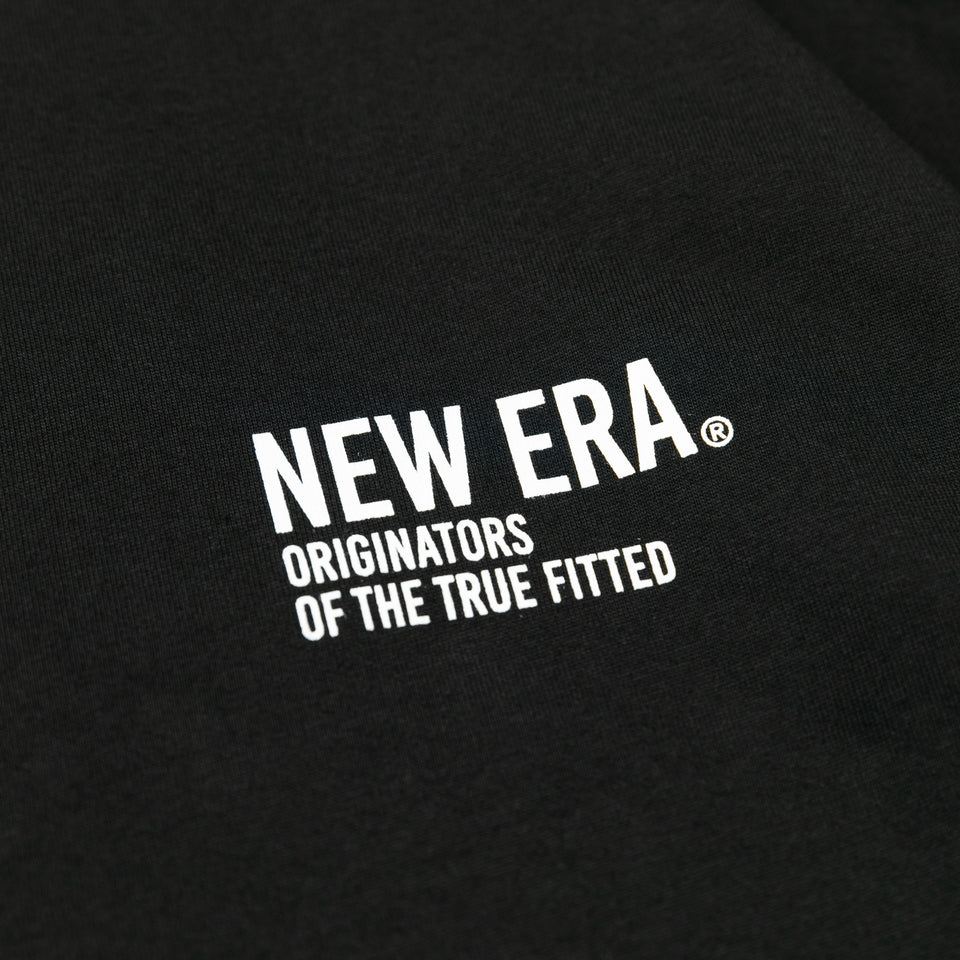 長袖 コットン オーバーサイズド Tシャツ タイポグラフィー ブラック