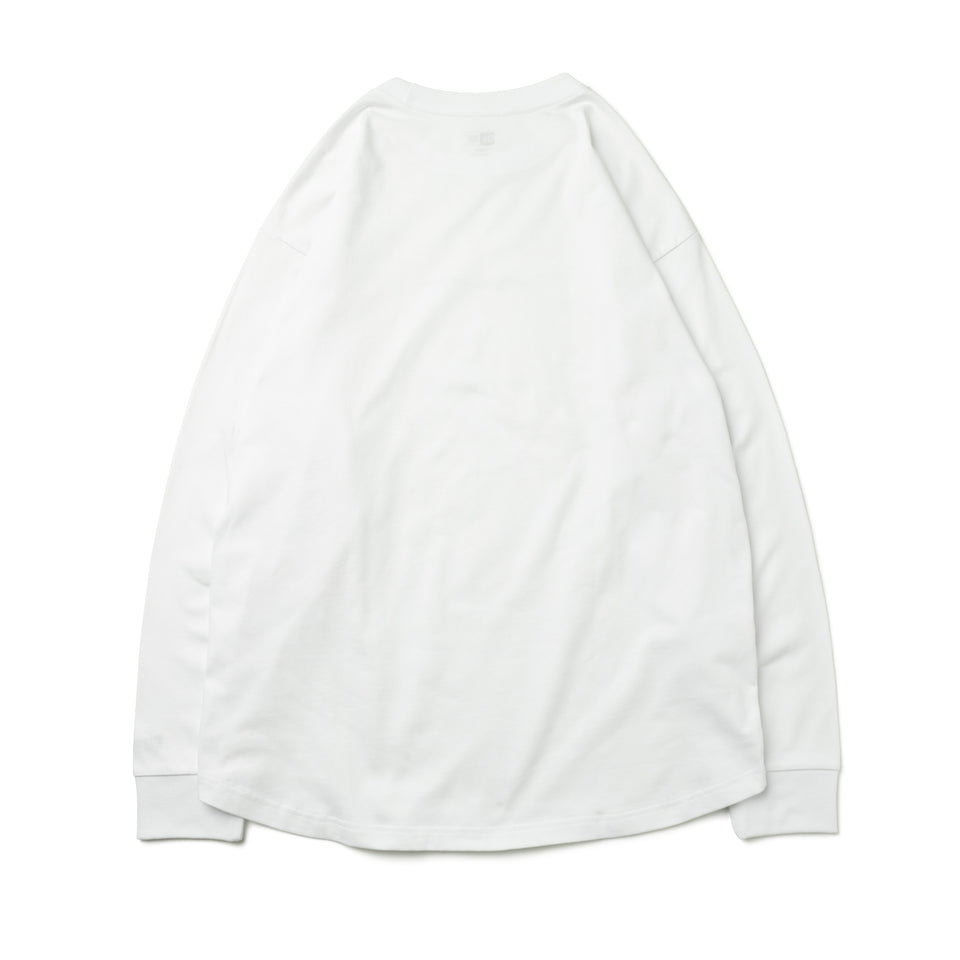 長袖 コットン オーバーサイズド Tシャツ ハンドリトゥン ニューエラ ホワイト