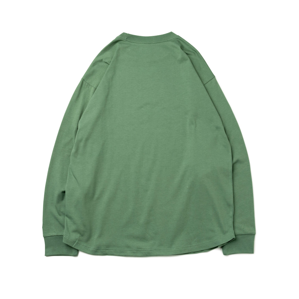 長袖 コットン オーバーサイズド Tシャツ ハンドリトゥン ニューエラ モス