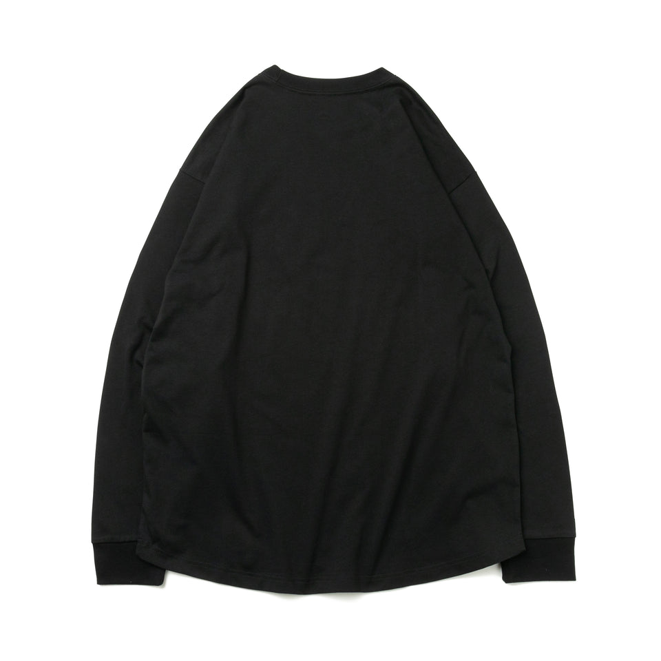 長袖 コットン オーバーサイズド Tシャツ ハンドリトゥン ニューエラ ブラック