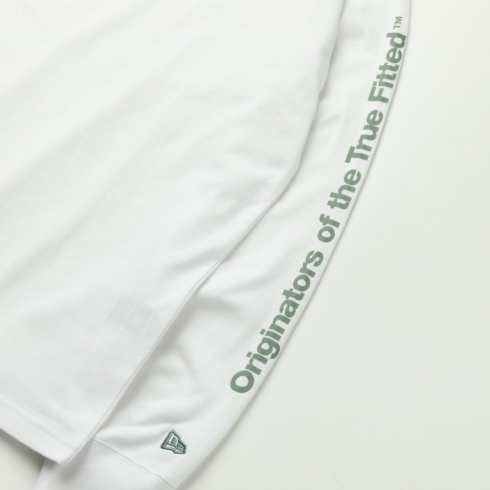 長袖 コットン Tシャツ Originators of the True Fitted ボックスロゴ ホワイト レギュラーフィット