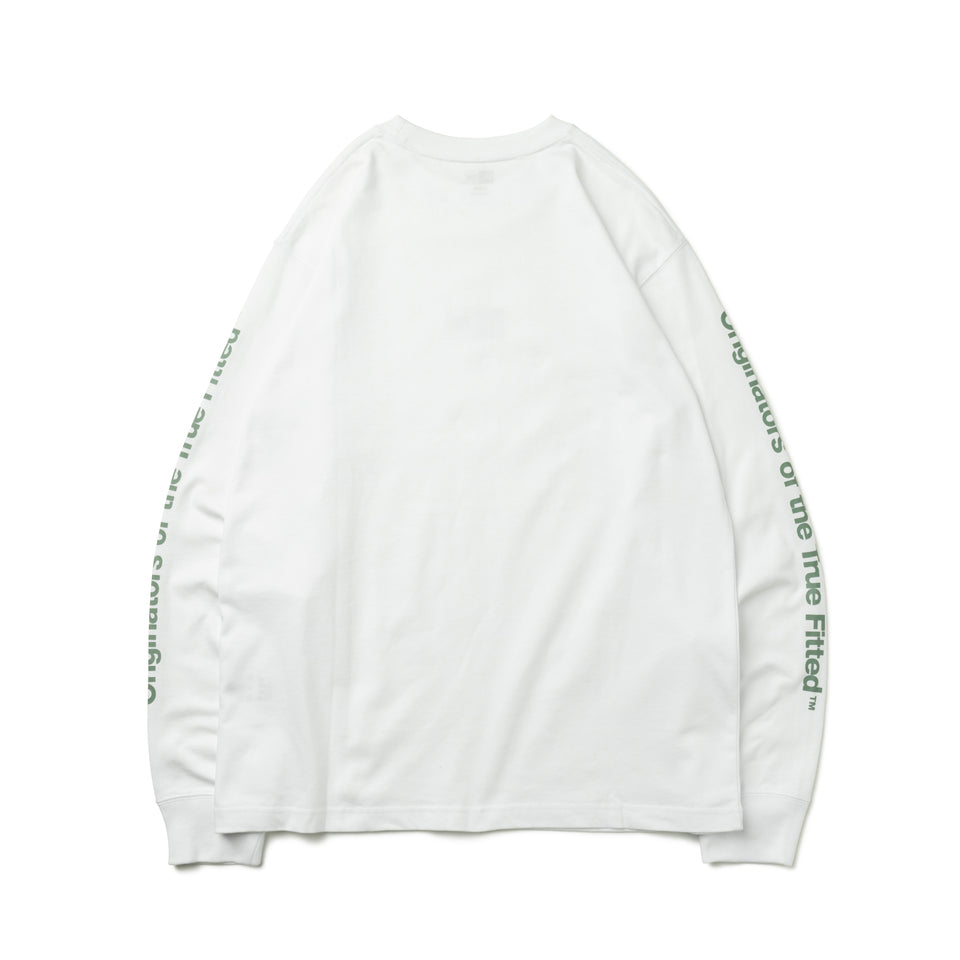 長袖 コットン Tシャツ Originators of the True Fitted ボックスロゴ ホワイト レギュラーフィット