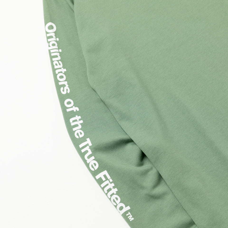 長袖 コットン Tシャツ Originators of the True Fitted ボックスロゴ モス レギュラーフィット