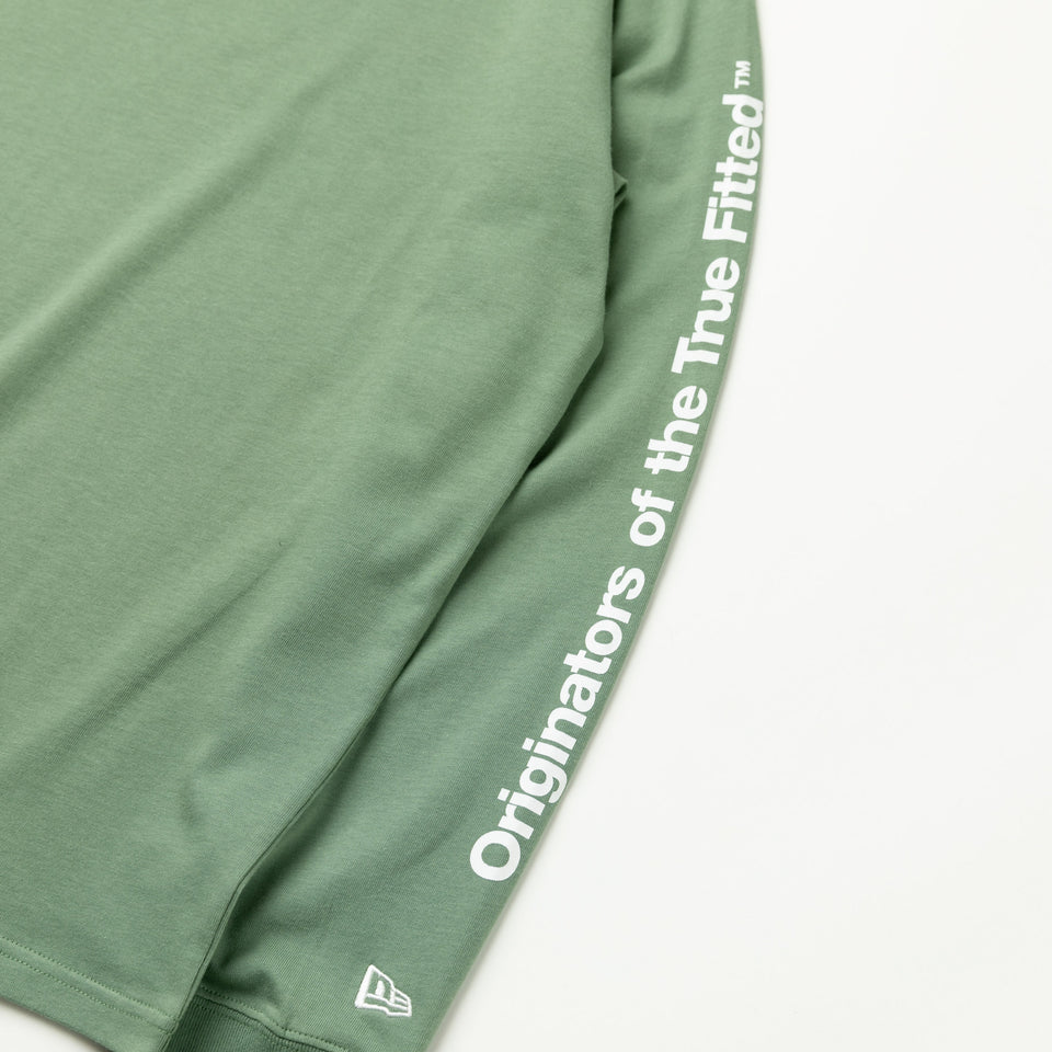 長袖 コットン Tシャツ Originators of the True Fitted ボックスロゴ モス レギュラーフィット