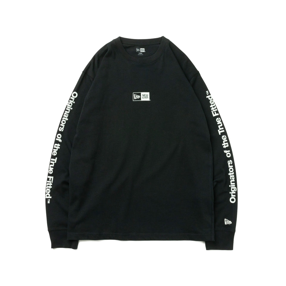 長袖 コットン Tシャツ Originators of the True Fitted ボックスロゴ ブラック レギュラーフィット