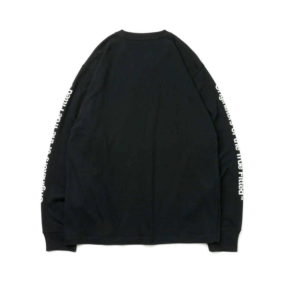 長袖 コットン Tシャツ Originators of the True Fitted ボックスロゴ ブラック レギュラーフィット