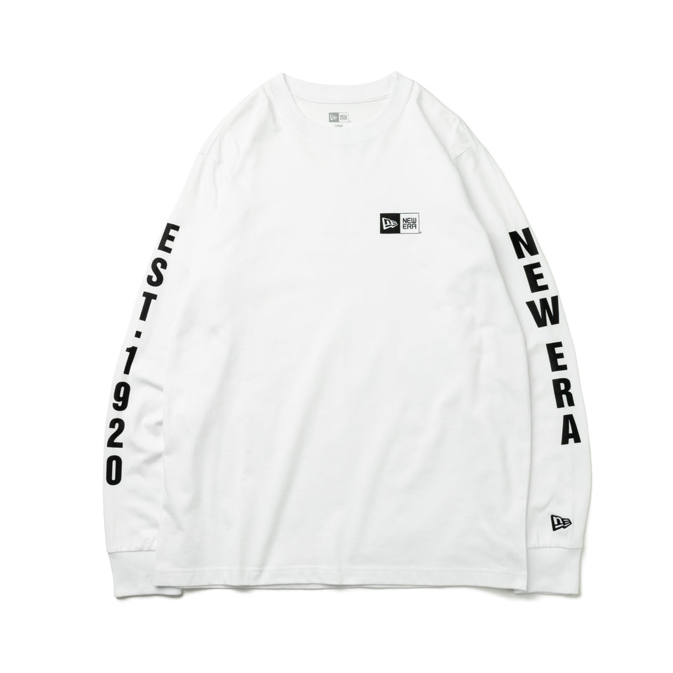 長袖 コットン Tシャツ New Era est. 1920 ホワイト  レギュラーフィット