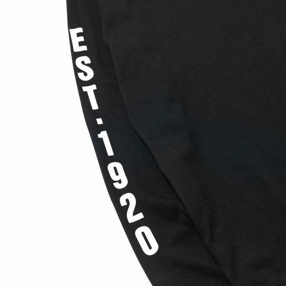 長袖 コットン Tシャツ New Era est. 1920 ブラック  レギュラーフィット