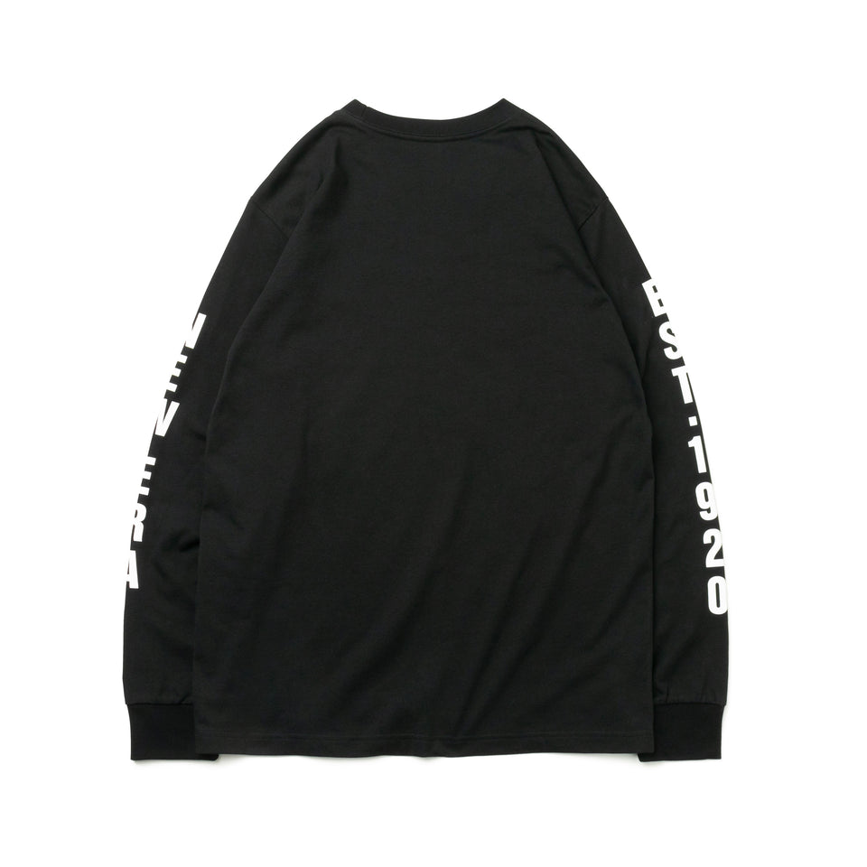 長袖 コットン Tシャツ New Era est. 1920 ブラック  レギュラーフィット