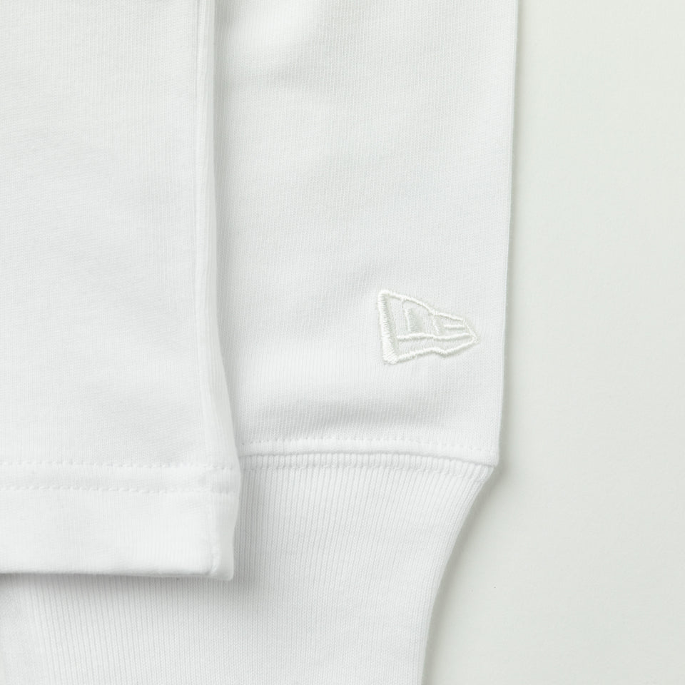 長袖 コットン Tシャツ フラッグロゴミニ ホワイト  レギュラーフィット