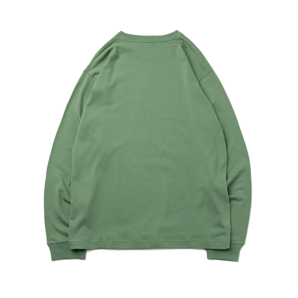 長袖 コットン Tシャツ フラッグロゴミニ モス  レギュラーフィット