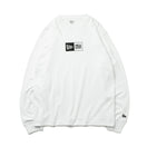 長袖 コットン Tシャツ ボックスロゴ ミッド ホワイト  レギュラーフィット