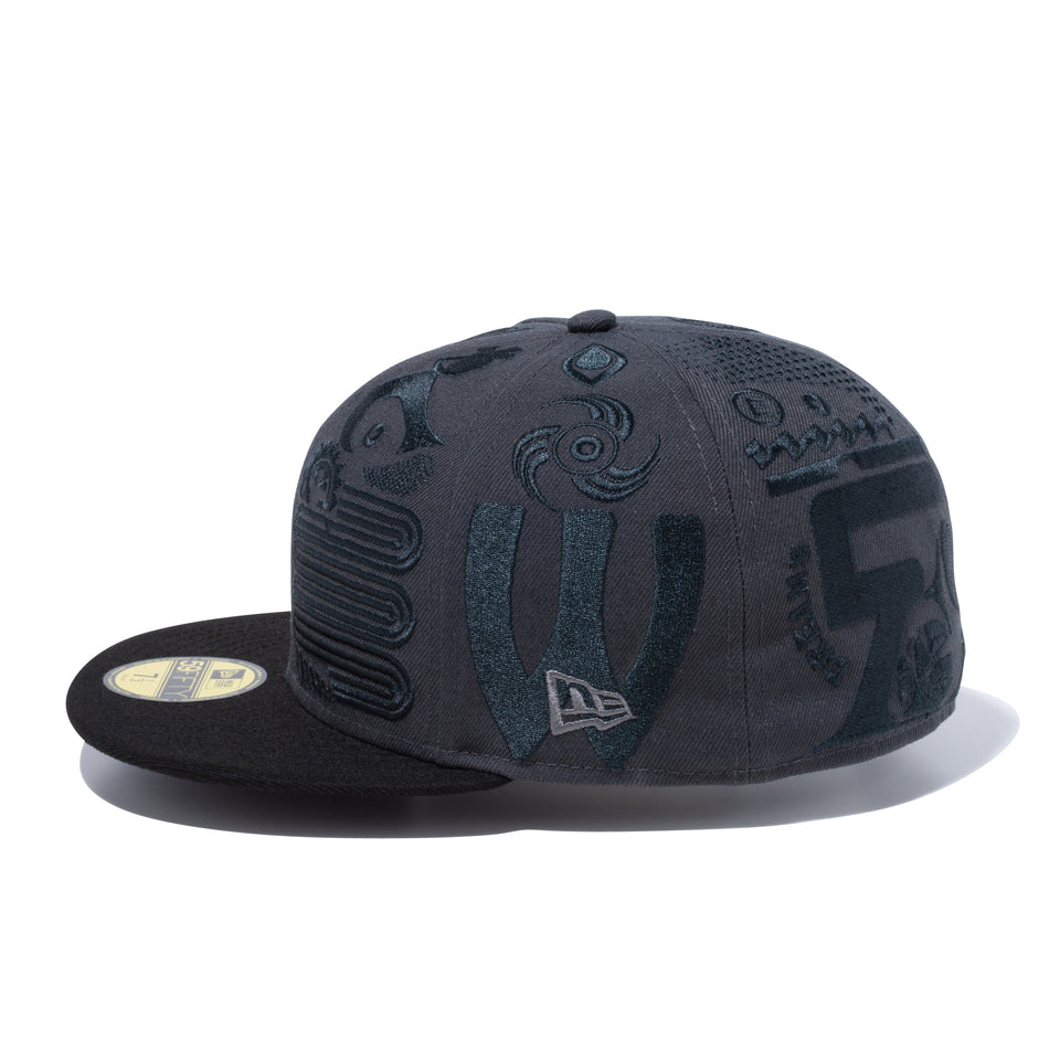 59FIFTY ERIC ELMS エリック・エルムス アートワーク グレー ブラックバイザー
