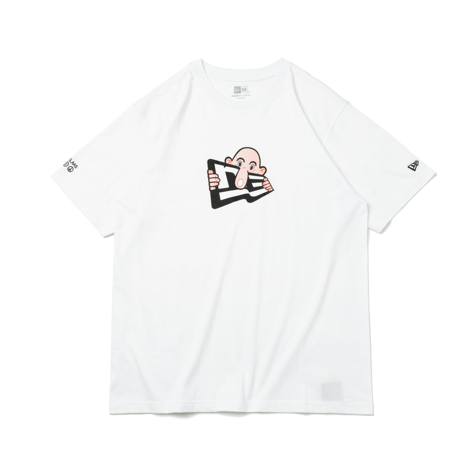 半袖 コットン Tシャツ ERIC ELMS エリック・エルムス フラッグロゴ キルロイ ホワイト リラックスフィット