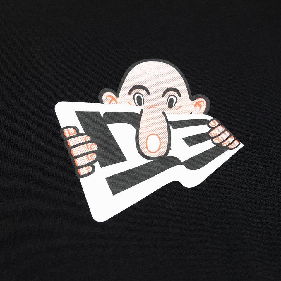 半袖 コットン Tシャツ ERIC ELMS エリック・エルムス フラッグロゴ キルロイ ブラック リラックスフィット