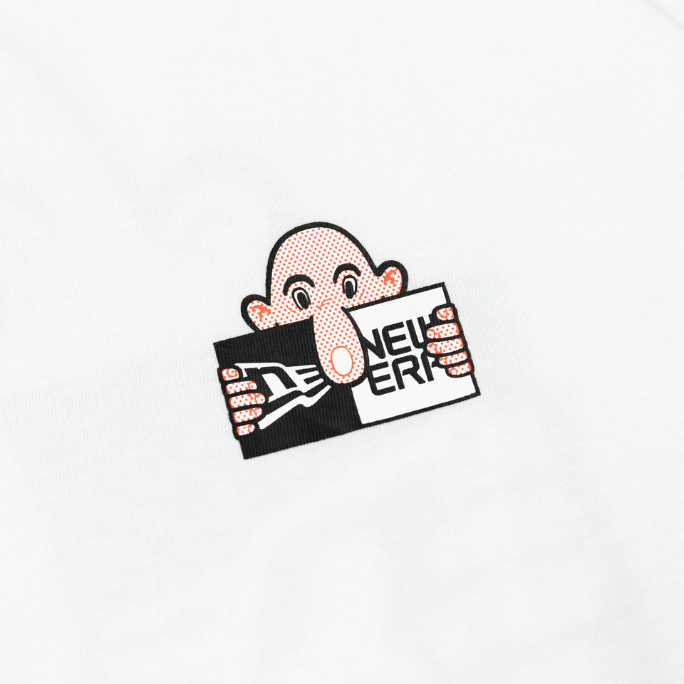 半袖 コットン Tシャツ ERIC ELMS エリック・エルムス ボックスロゴ キルロイ ホワイト リラックスフィット