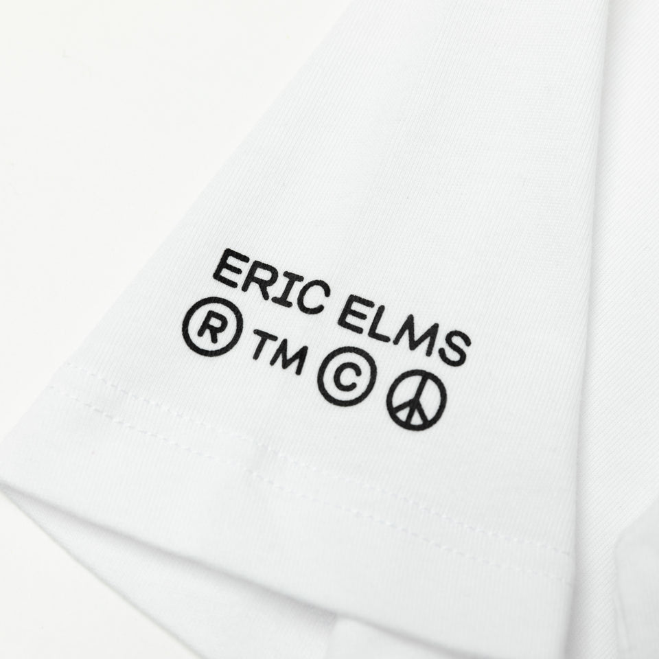 半袖 コットン ポケット Tシャツ ERIC ELMS エリック・エルムス タイポグラフィー ホワイト レギュラーフィット