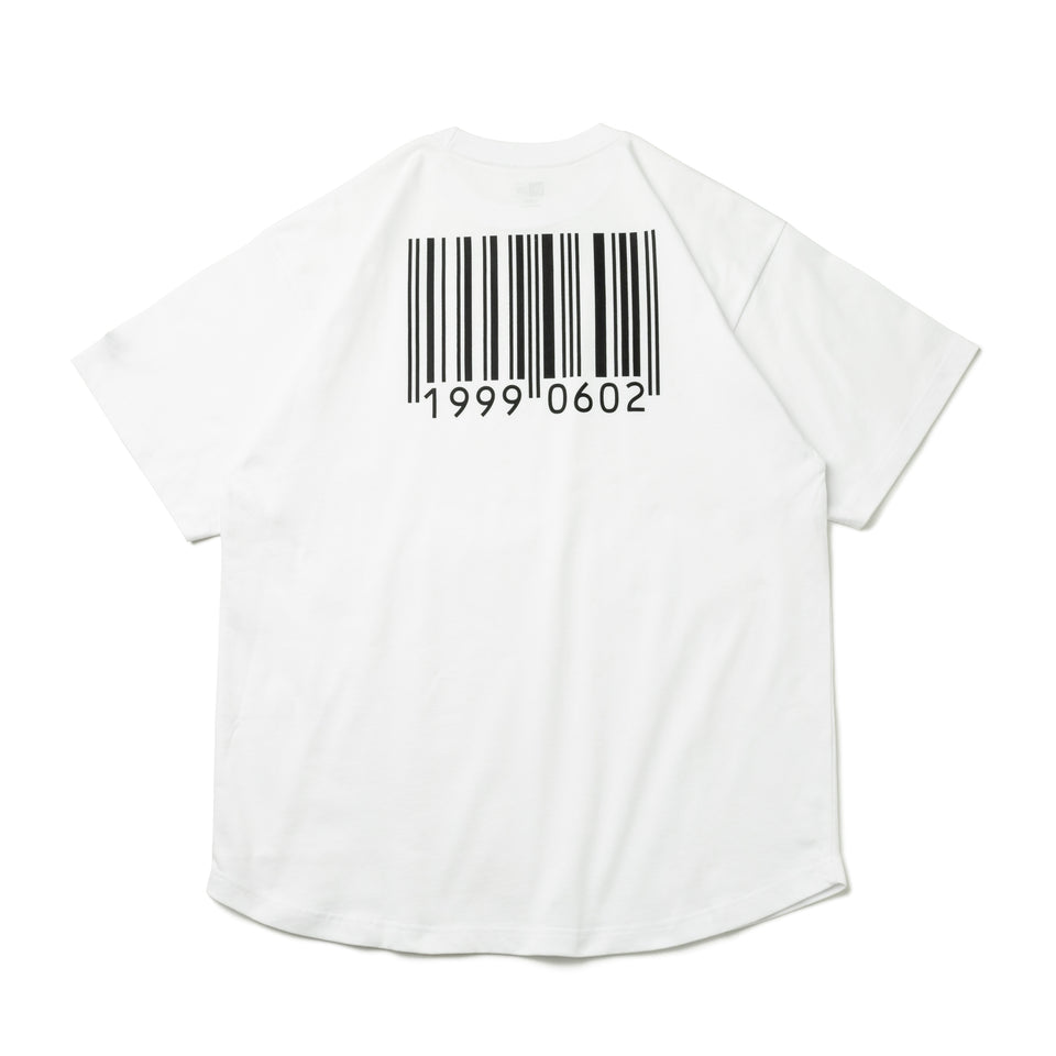 半袖 オーバーサイズド コットン Tシャツ 中澤 瞳 バーコード ホワイト