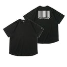 半袖 オーバーサイズド コットン Tシャツ 中澤 瞳 バーコード ブラック × ホワイト