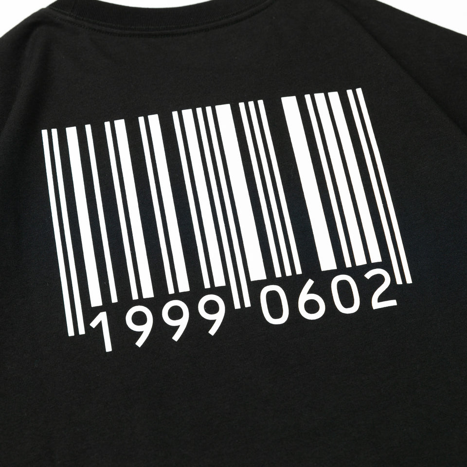 半袖 オーバーサイズド コットン Tシャツ 中澤 瞳 バーコード ブラック × ホワイト