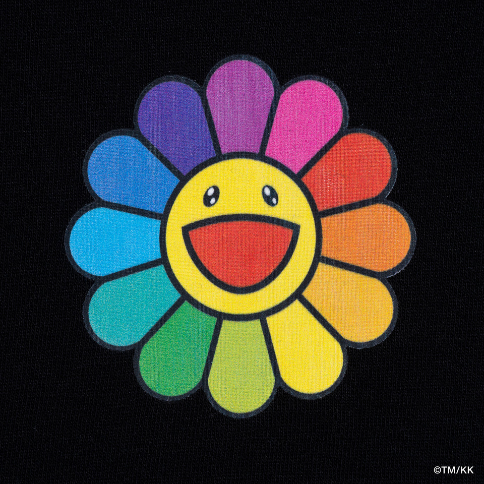 L/S RELAXED FIT COTTON TEE TAKASHI MURAKAMI FLOWER FLAG BLACK