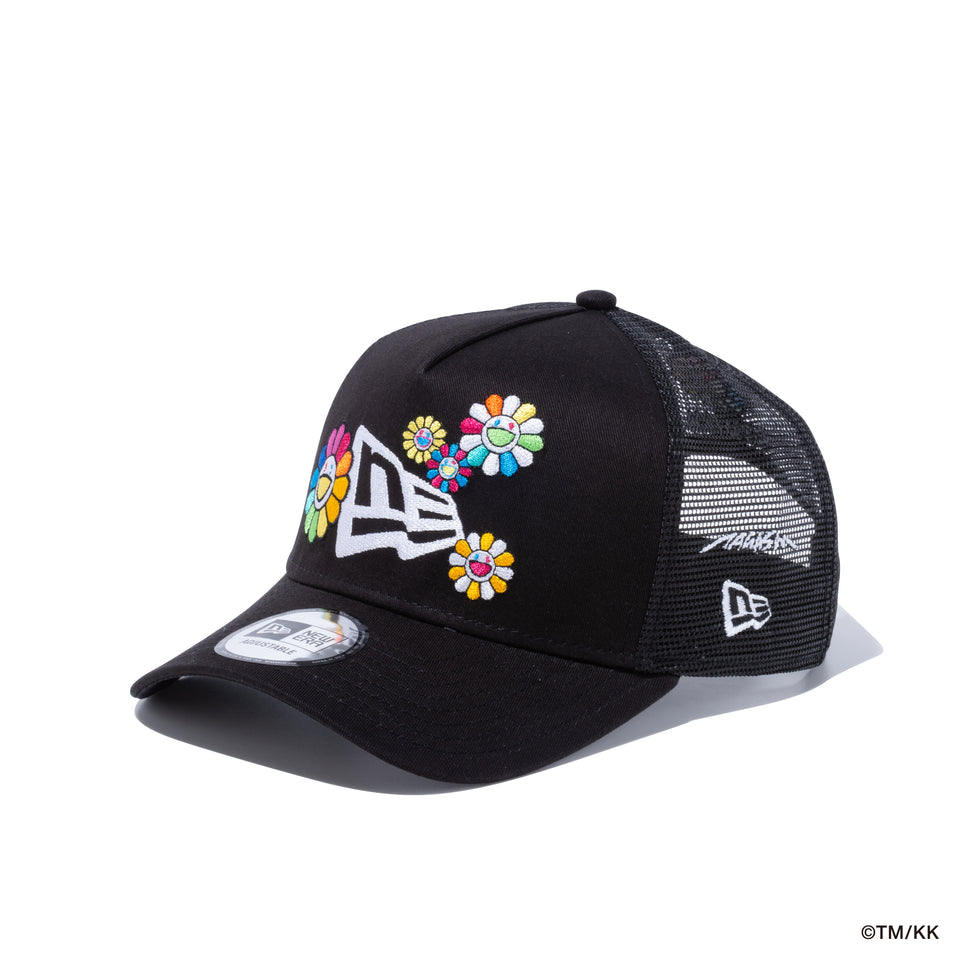 9FORTY A-Frame Trucker TAKASHI MURAKAMI FLOWER FLAG BLACK