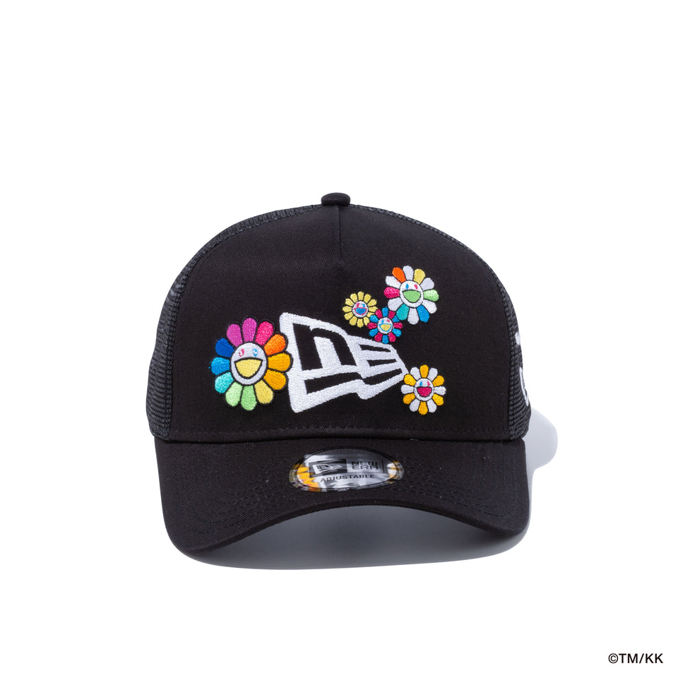 9FORTY A-Frame Trucker TAKASHI MURAKAMI FLOWER FLAG BLACK