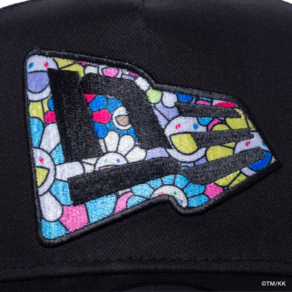 9FORTY A-Frame Trucker TAKASHI MURAKAMI FLOWER FLAG BLACK