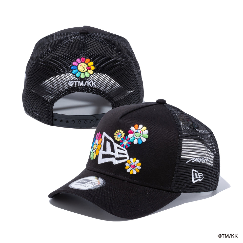 9FORTY A-Frame Trucker TAKASHI MURAKAMI FLOWER FLAG BLACK