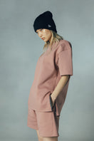 半袖 サイドジップ ポンチ Tシャツ NEW ERA BLACK LABEL ピンク