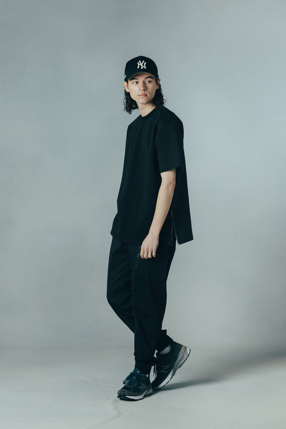 半袖 サイドジップ ポンチ Tシャツ NEW ERA BLACK LABEL ブラック