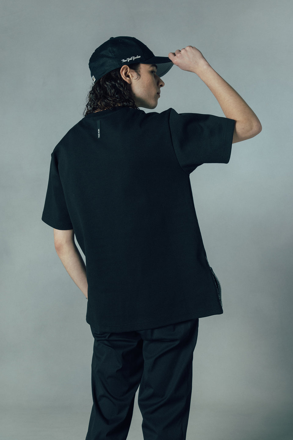 半袖 サイドジップ ポンチ Tシャツ NEW ERA BLACK LABEL ブラック