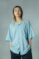 半袖 オープンカラーシャツ NEW ERA BLACK LABEL ブルー