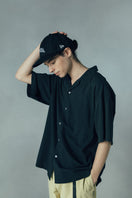 半袖 オープンカラーシャツ NEW ERA BLACK LABEL ブラック