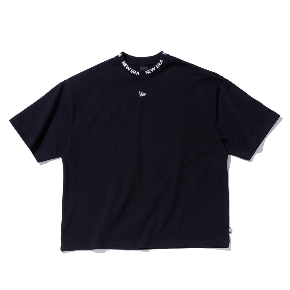 半袖 ジャカードネック ヘビーウェイト Tシャツ NEW ERA BLACK LABEL ブラック ビッグシルエット