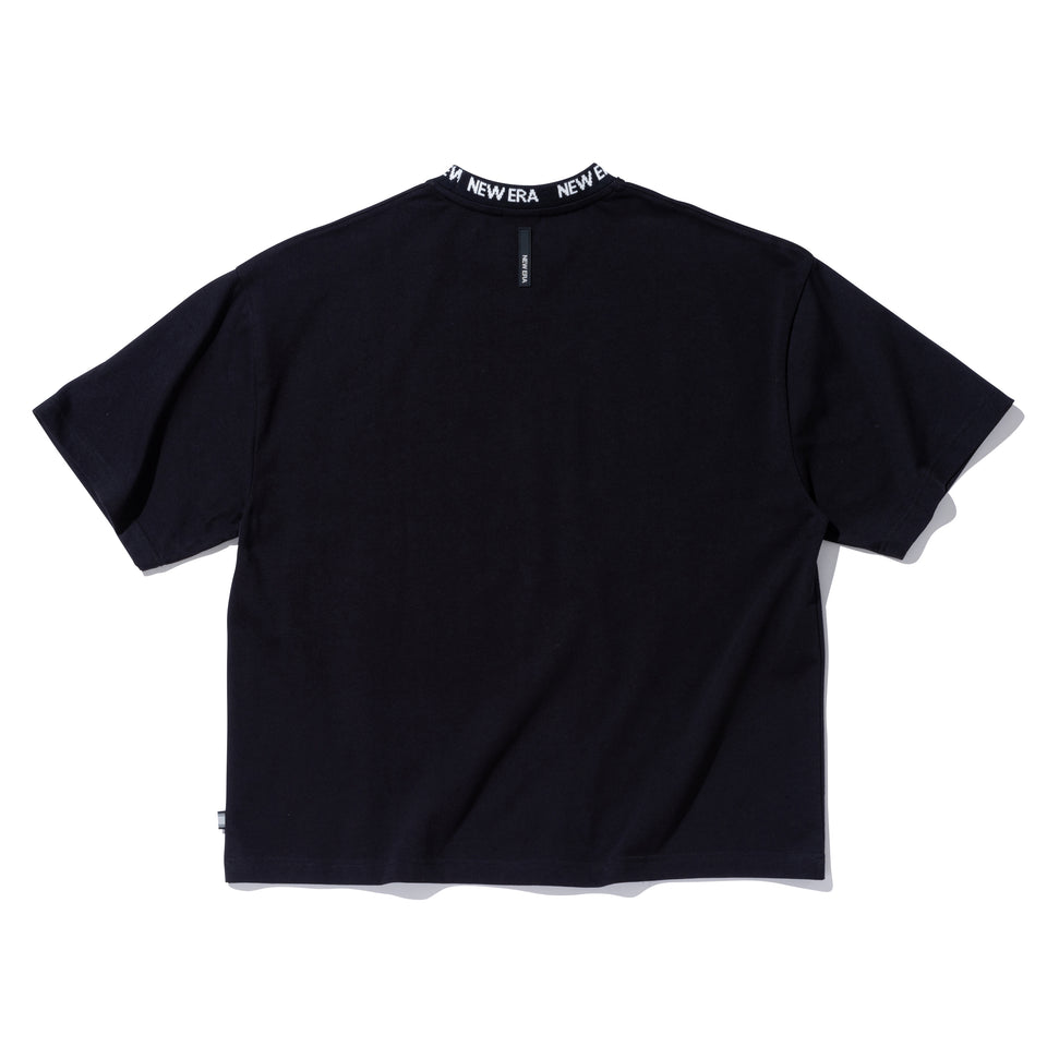 半袖 ジャカードネック ヘビーウェイト Tシャツ NEW ERA BLACK LABEL ブラック ビッグシルエット
