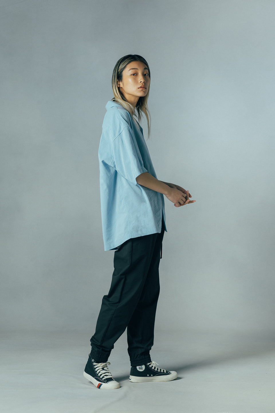 ストレッチ チノ ジョガーパンツ NEW ERA BLACK LABEL ブラック