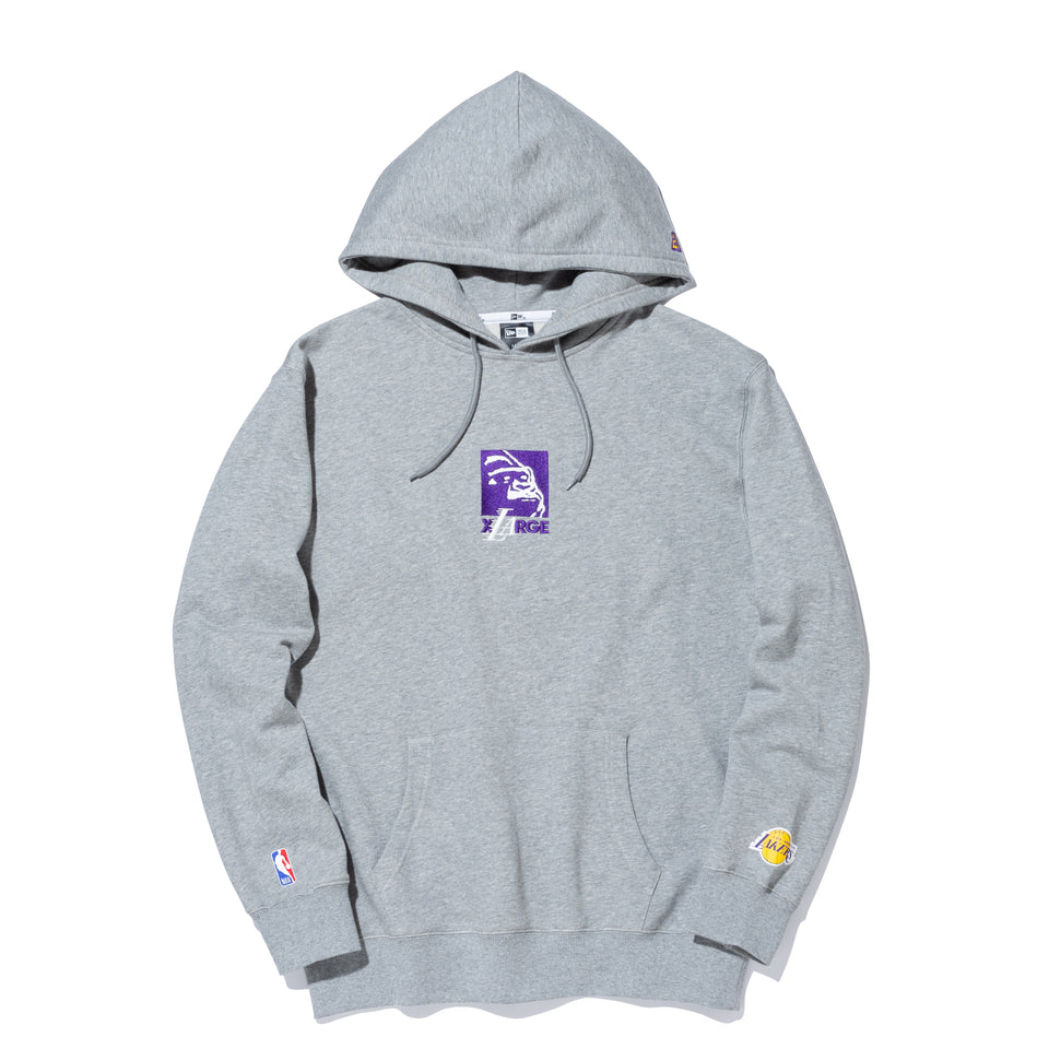 裏毛 スウェット プルオーバーフーディー XLARGE x NBA ロサンゼルス・レイカーズ グレー