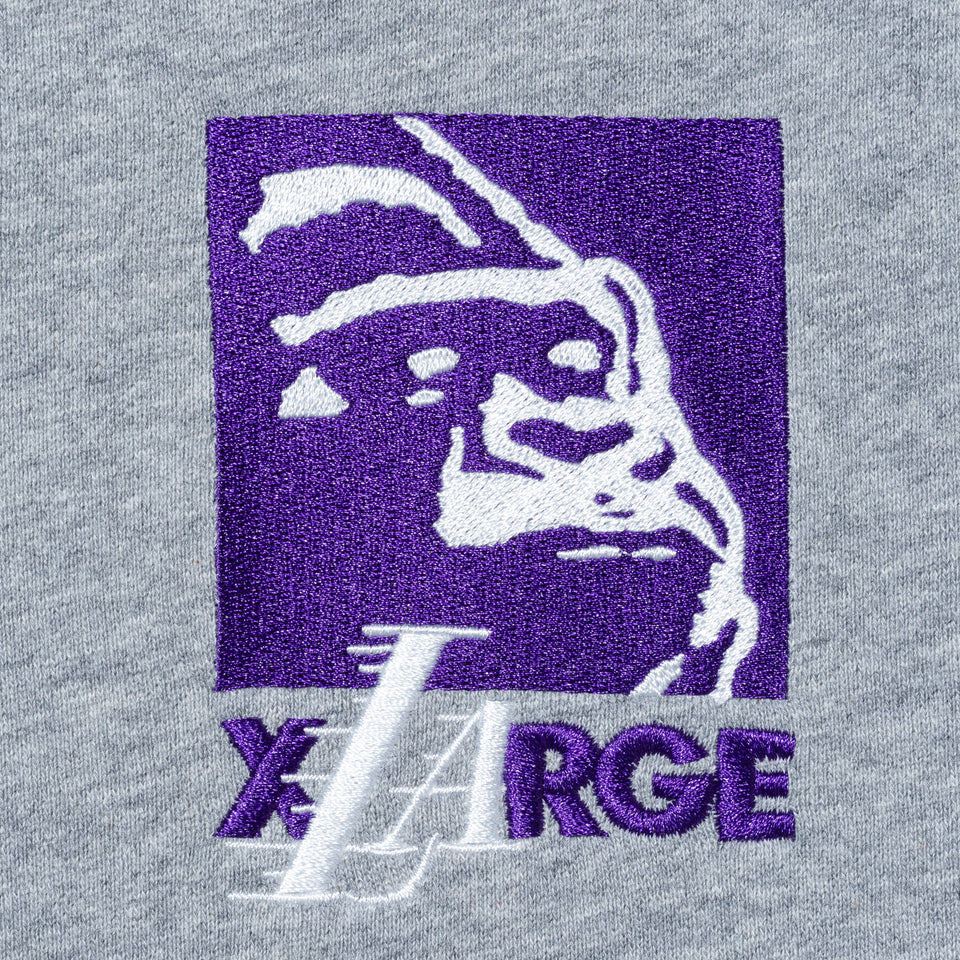 裏毛 スウェット プルオーバーフーディー XLARGE x NBA ロサンゼルス・レイカーズ グレー