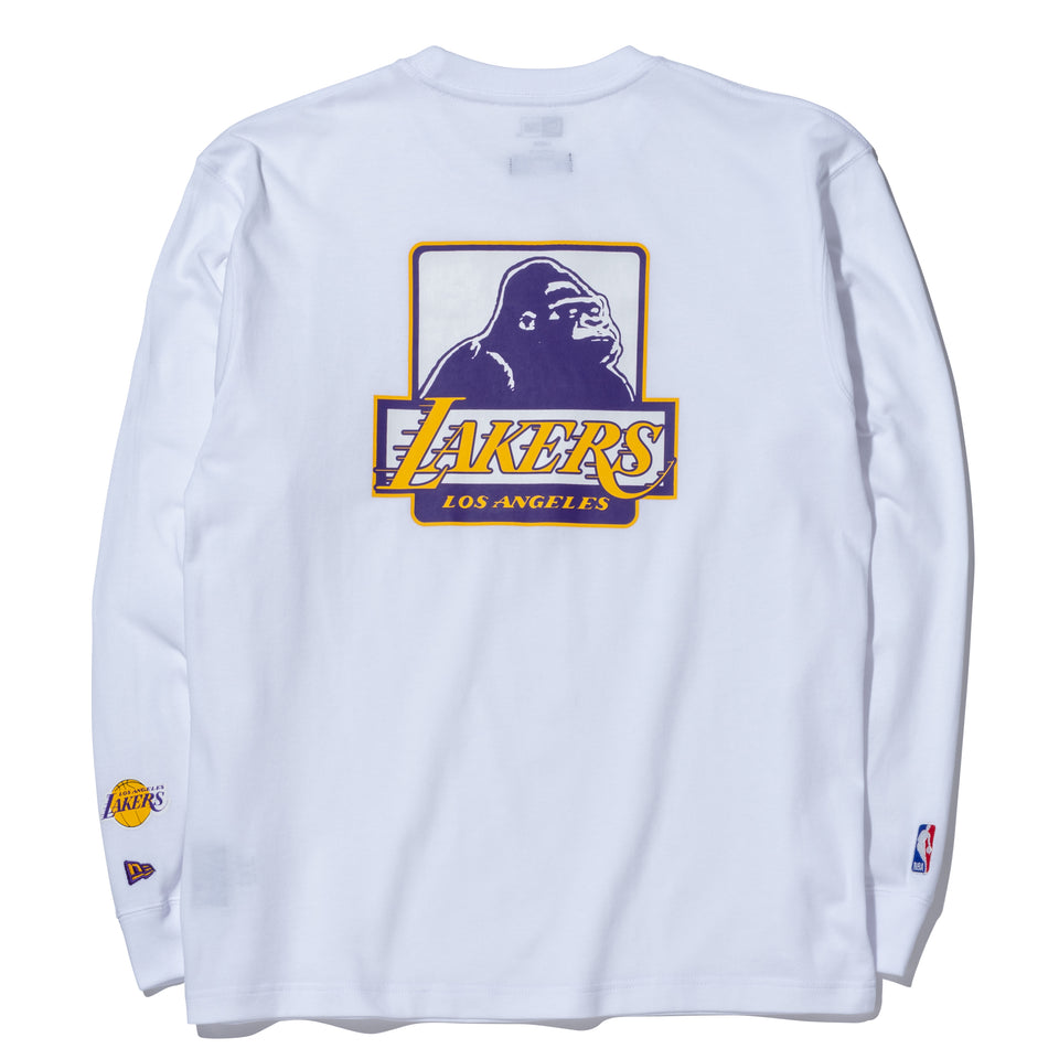 長袖 コットン Tシャツ XLARGE x NBA ロサンゼルス・レイカーズ ホワイト レギュラーフィット