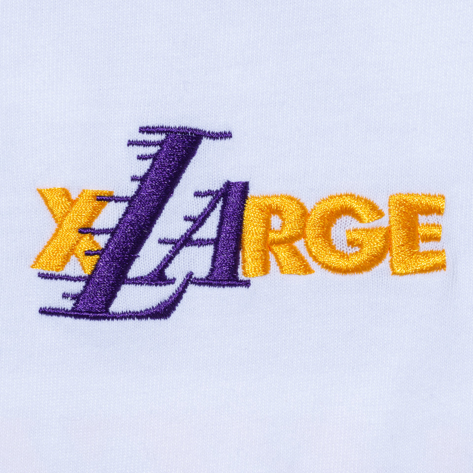 長袖 コットン Tシャツ XLARGE x NBA ロサンゼルス・レイカーズ ホワイト レギュラーフィット