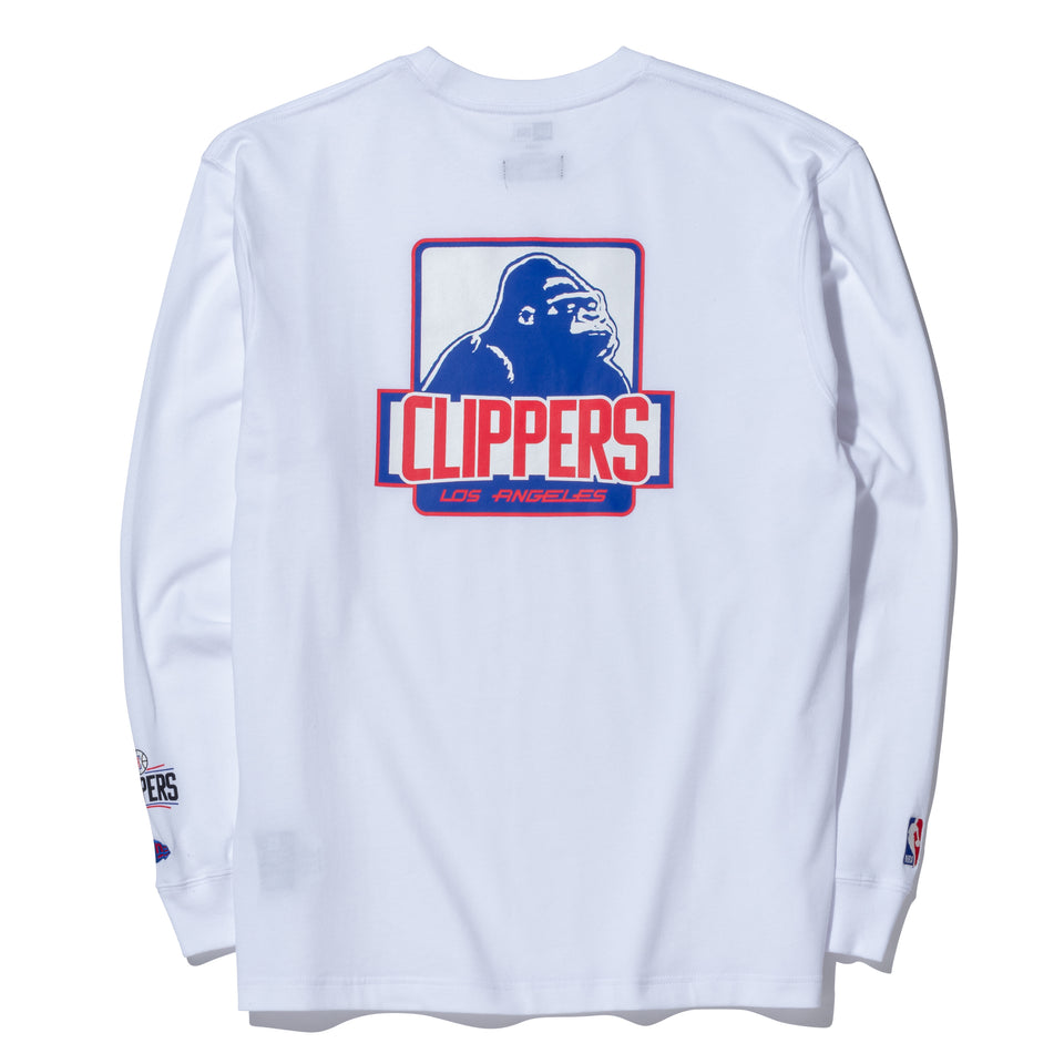 長袖 コットン Tシャツ XLARGE x NBA ロサンゼルス・クリッパーズ ホワイト レギュラーフィット